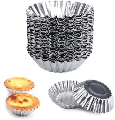 30 Pezzi Formine Per Crostatine, Uova Aluminum Cupcake, Formine Per Crostatine, Stampo Tartellette, Stampi Per Tartellette, Stampo Crostata, Stampi per Torte Pirottini, per Quiche, Dessert, Gelato