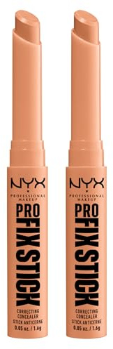 Nyx Professional Makeup Pro Fix Stick Correttore 09 Neutral Tan Idrata Corregge Illumina con Acido Ialuronico Tenuta 12h per Pelli da Medie a Scure - 2 Correttori