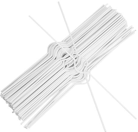 LOPUNER Ganchos para Calendario de Hierro 20 Cm, Gancho de Carpeta Doble Alambre, 100 Unidades en Color Blanco para Colgar Calendarios, Pancartas y Carteles en Oficina y Hogar