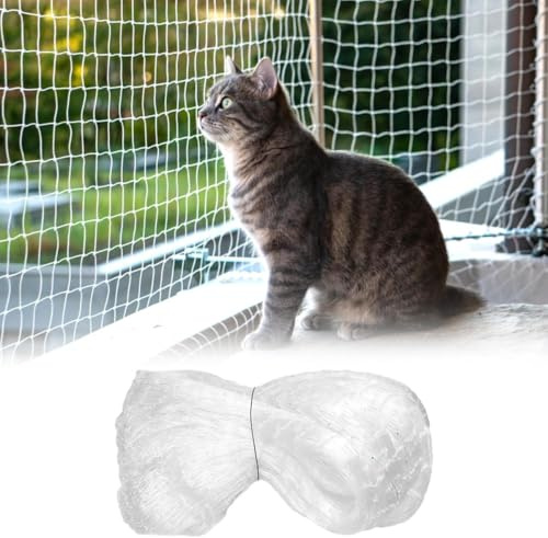 6 x 3 m Cat Safety Net for Balcony | Transparent Cat Proof Fence Barrier Anti Climb, Invisible Cat Protection Mesh without Drilling for Garden, Window, Staircase
