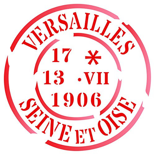 Schablone mit Paris-Postmarken, 7,5 x 7,5 cm, wiederverwendbar, französisches Wort