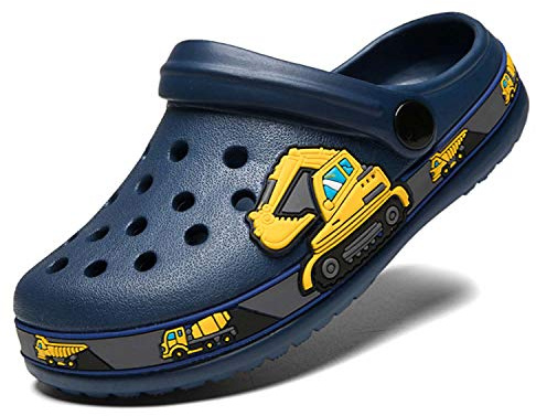 Barn tofflor och träskor blandade strandsandaler slip-on skor sommar halkfria tofflor clog tofflor flicka pojke, marinblå, 25 EU