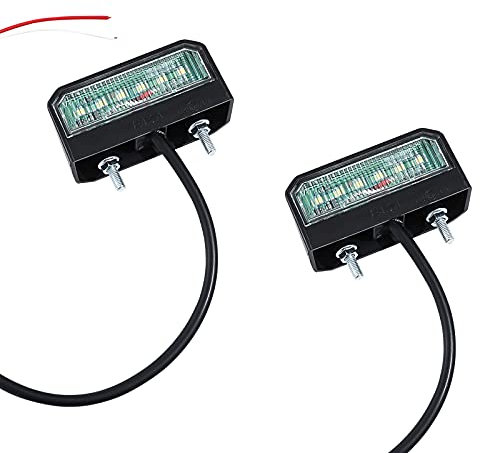 Eacalyc 2 * LED Kennzeichenbeleuchtung, Kennzeichenleuchte für Anhänger Nummernschildbeleuchtung LED Motorrad Nummernschildleuchte Hinten 12~24V Wasserdichtfür Auto Anhänger oder LKW