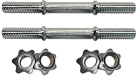 Kurzhantelstangen 2er Set mit Sternverschlüssen verchromt 35 cm 14 für Standard Gewichte mit 30mm Innenmaß