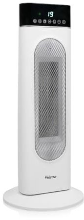 Tristar Keramik-Turmheizlüfter KA-5098 – 24 h Timer – Oszillation – einstellbarem Thermostat – 3 Positionen (2 Heiz- und 1 Kühlposition) und Kippschutz – 2000 W, Weiß