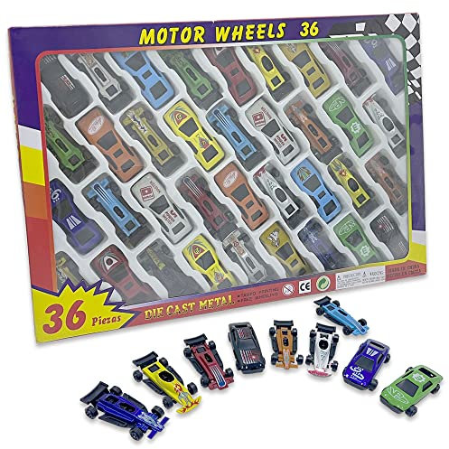 Ram© 36 Piece Die Cast Metal Toy Cars Childrens Pretend Play Race Cars Toys