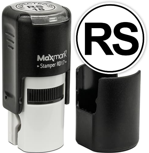 MaxMark Custom Round Self Inking Initials Stamp - 15 Colors to Choose
