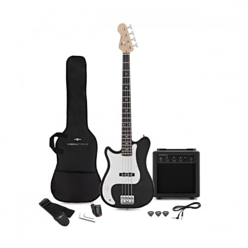 VISIONSTRING Linkshändige elektrische Bassgitarre & Verstärker Kit für Erwachsene Anfänger Full Size Bassgitarren