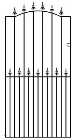 Saxon Spear Top Tall Metal Garden Gate Galvanised Wrought Iron Pedestrian Swing Gates (762mm GAP X 1943mm High SAZP30)