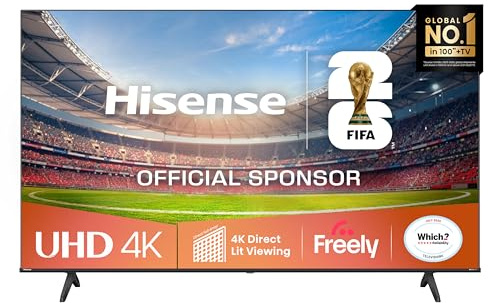 Hisense 75 75A6QTUK 4K Ultra HD Smart TV AI TV - 4K UHD, Hi-View AI Engine, Precision Colour, AI Smooth Motion, Sports Mode with Freely, Disney +, YouTube, Netflix