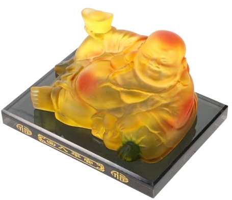 Cabilock piatto di Buddha Figurina sorridente Accessori figura ridendo statua del buddha pregando sculture buddha feng shui decorazioni per la casa del Buddha resina