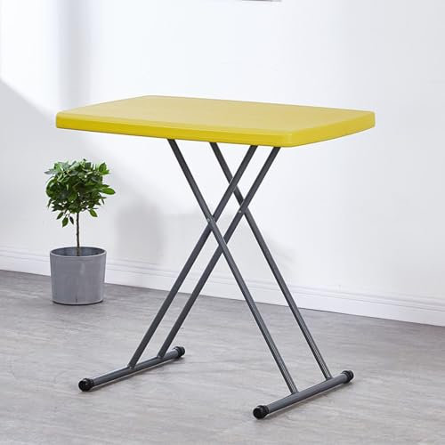 AHDFY Tavoli Pieghevole Multifunzione per Esterno, Tavolo da Campeggio Pieghevole Portatile per 4 Persone, Tavolo da Campeggio Leggero Pieghevoles, Altezza Regolabile,Giallo