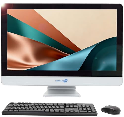 SIMPLETEK - All in One AIO 24 FHD Touchscreen Windows 11 Pro i3 16 GB RAM 240 GB SSD Computer PC Fisso Webcam POS Cassa