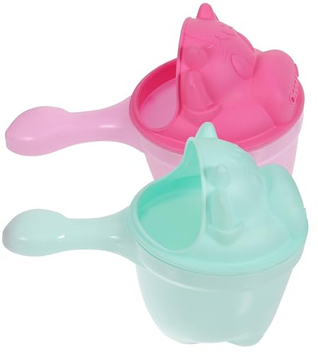 ibasenice 2pcs Cartoon Shampoo Rinse Cups for Babies, Portable Lightweight Pp and TPE Baby Bath Accessories, Creative Design for Newborn Gifts and Hair Washing