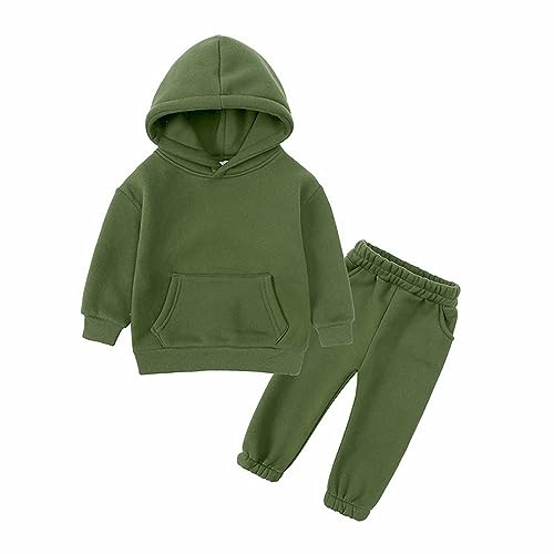 Unisex barn långärmad byxor set tjock tröja skyddsbyxor set flickor 5 6 T kläder
