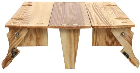 FOMIYES Tavolo da Picnic Pieghevole in Legno 2 in 1 Multifunzione Cestino Portaoggetti, Leggero e Compatto per Campeggio e Uso Interno ed Esterno Colore Casuale