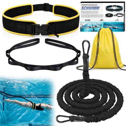 2026 premium magnetiskt simbälte vuxna för pool, 4,5–10,5 m simbälte med elastiska gummiband, simhjälpmedel vuxna, lämplig för nybörjare och proffs, för simträning