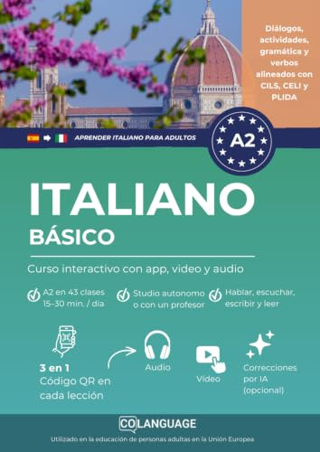 Aprender italiano A2 básico: curso interactivo con app, video y audio: Aprende italiano A2. Incluye actividades prácticas, ejercicios, gramática y ... Para los exámenes PLIDA, CILS y CELI.: 2 (L2)