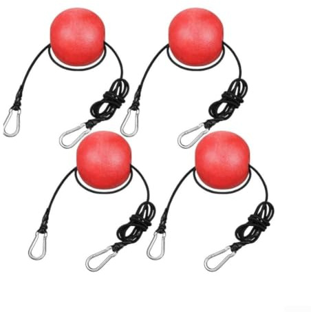 Boya de anclaje redonda de 10 cm con 1. Cuerda elástica de 4 mm para esquí acuático, red de pesca, flotabilidad, marcado de jaula de cangrejo y uso marino general (4 piezas)