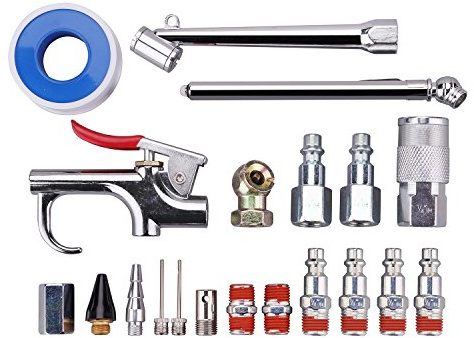 WYNNsky 1/4’’ Air Compressor Fittings with Blow Gun Kit, Tire Gauge, Air Chuck, 20PCS