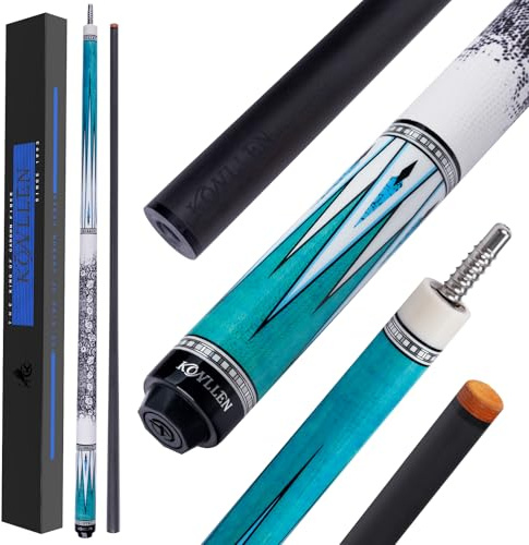 KONLLEN Billardqueue aus Carbonfaser, 147cm, professionelles Billardqueue für Erwachsene, geringe Ablenkung, 12,5 mm Spitze (leicht zu kontrollieren, Pro Taper, ultraweich)