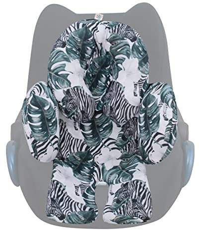 JYOKO Kids Sitzverkleinerer Antiallergikum Universal Baby 100% Baumwolle (Zebra, Enthält Kopf-, eine Körper- und eine Rückenstütze, 3 Teile)