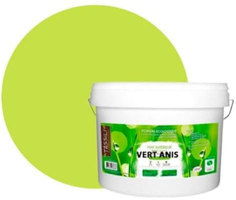 BOX DECO COULEURS Pintura de pared natural ecológica con aspecto mate interior Natura – 10 l/130 m², verde anís
