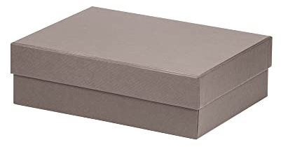 Rössler Geschenkbox mit Deckel | Box mit Deckel | Geschenkbox Geburtstag | Karton mit Deckel | Geschenk Box | Geschenkkarton mit Deckel | Maße: 196x264x80mm | Farbe: Grau | Taupe
