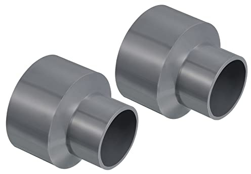 PATIKIL PVC Réducteur Tuyau Raccord 63x40mm, 2 Paquet Droit Couplage Adaptateur Connecteur, Gris