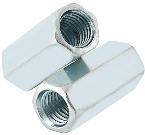 Lot de 5 Écrous à Tige Longue M12, Écrou D'accouplement Hexagonal Filetage Femelle Raccord Droit Tige Hexagonale Barre Filetée Cloutage Écrou Hexagonal Plaqué Zinc Écrou Douille Hexagonale(15 mm)