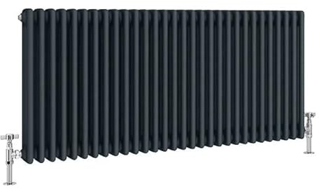 Manissa 3 Column Anthracite Traditional Radiator 600mm H x 1460mm W