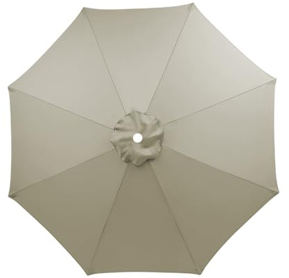 XQZMD parasollersättning baldakin – solparasoll tygskydd med 6/8 ribbor, 2,7 m/3 m trädgård, baldakin, skydd för uteplats, paraply, Khaki-3 M/8 ribs, 3 meters
