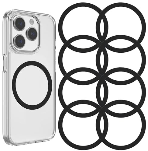 AOUZOVLI 8 Pcs Anello Magnetico Mag Safe Anello Mag Safe Con Adesivo Mag Safe Adesivo Accessori Mag Safe Funziona con la Maggior Parte Degli Smartphone e dei Caricatori Wireless per Auto Mag Safe