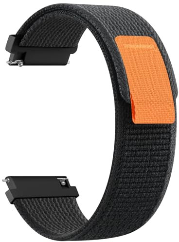 Amzpas 20mm 22mm Nylon Uhrenarmband, Verstellbares Nylon Fabric Weich Armband Schnellverschluss Uhrenarmbänder mit Klettverschluss für Herren und Damen, Bandbreite 20mm 22mm, Schwarz Grau