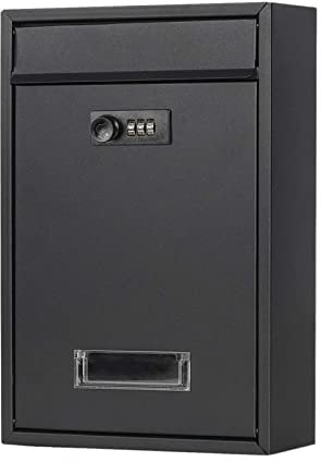 Support mural verrouillable de grande capacité pour boîte aux lettres avec serrure à code en fer pour porte d'entrée de ferme, décoration d'intérieur, bureau, chargement de journaux