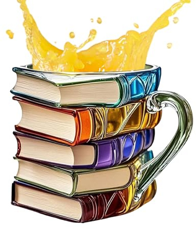 Mug Isotherme Pour Thé Chaud | Verres À Vin En Verre Design Livre 3D Peint Rétro | Accessoire De Cuisine Multifonctionnel, Gobelets À Boisson Avec Une Prise Confortable Pour Vin, Whisky, Bière, Jus