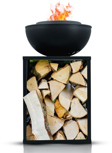 Edenoutdoor Edenflair - Recipiente para hoguera con función de barbacoa, cesta de fuego, barril de fuego, estufa de leña, cuenco decorativo para terraza, horno exterior, chimenea de jardín