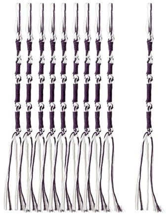 LRXFPIYF Juego de 10 tzitzits tradicionales judíos, borlas para jeans, suéter y bolso, Blanco Púrpura