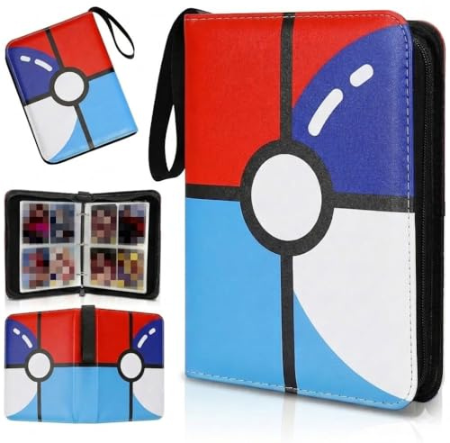 KORVORIA 4 Tasche Album Porta Carte, 440 Tasche Album Carte Collezionabili, Album di Carte da Collezione, PU Libro Porta Carte Impermeabile e Antiumido