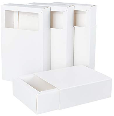 BENECREAT 20 Pack Scatola di Cartone Bianca Kraft Scatola di Carta a Forma di Cassetto 12.8x11x4.3cm Scatole Regalo per, Anniversario, Confezione di Gioielli, Dolce, Regalo