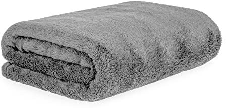 HOMLA Rote Fleecedecke Flauschig und Warm - für Couch Sofa und Bett Kuscheldecke Sofadecke Wohndecke - Pflegeleicht 150 x 200 cm Grau