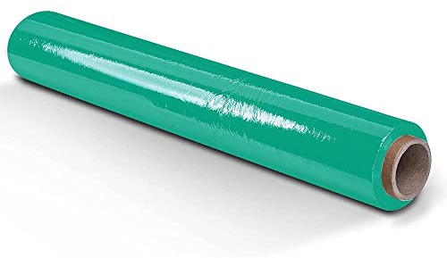 OFITURIA Film para Embalar 50 cm de Ancho y Estirable Hasta 300 Metros de Longitud – Rollo de Film Elástico Manual para Embalaje Industrial (Verde, 1)