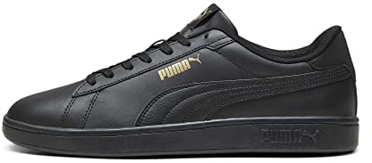 PUMA Smash 3.0 L, Scarpe da ginnastica Unisex-Adulto, Nero (PUMA Black-PUMA Gold-PUMA Black), 42.5 EU