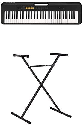 Bundle of Casio CT-S100AD 61 Key Electronic Keyboard with AC Adapter + Casio ARST Keyboard Stand - Black