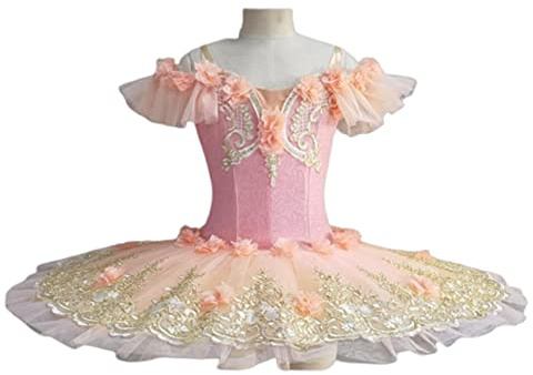 OTMYIGO Fille Ballet Tutu Jupe Robe de Ballet lac des cygnes Costume Fille Professionnelle Ballet lac des cygnes Robe,D,160