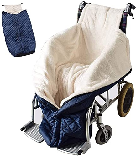 Funda térmica para silla de ruedas con cremallera y Villus - Manta ligera para piernas acogedoras y cálidas y parte inferior del cuerpo - Ajuste universal para adultos en sillas de ruedas