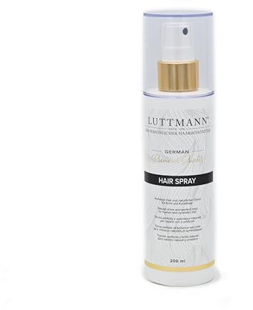 LUTTMANN® Spray per capelli naturali e sintetici 200 ml - Tenuta perfetta e lucentezza naturale per sistemi di capelli, parrucche di capelli sintetici e parrucche di capelli umani.