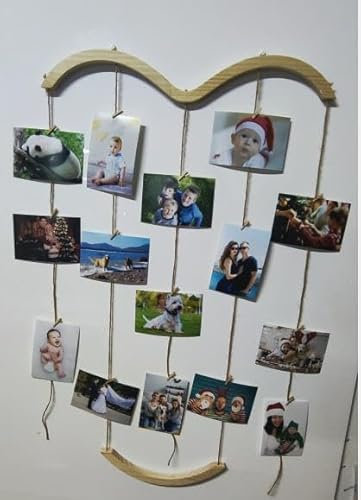 Uping Portafoto da Parete Multiplo Cornici Foto Multiple da Parete Porta Foto con Mollette Appendi Foto Bacheca Foto Fai da te Decorazioni Casa