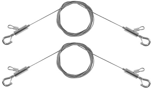 Stalishare 2PCS Adjustable Picture Hanging Wire 2m x 1.5mm Large Hooks, Picture Frame Wire Kit Heavy Duty 100lbs, Stainless Steel for Art, Mirror, Light Lamp, Billboards, Basket Flowerpot