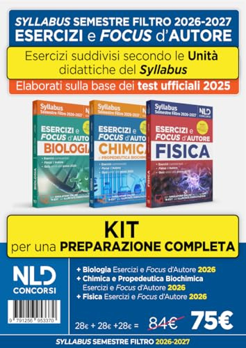 Test Medicina semestre filtro. Kit esercizi e focus d'autore di Fisica Chimica e Biologia 2026. Nuova ediz. Con software di simulazione